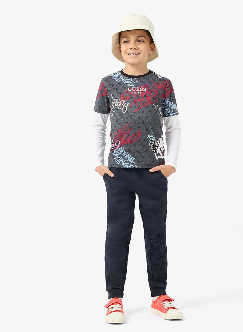GUESS Kids French Terry Regular Fit Pants - Image 2